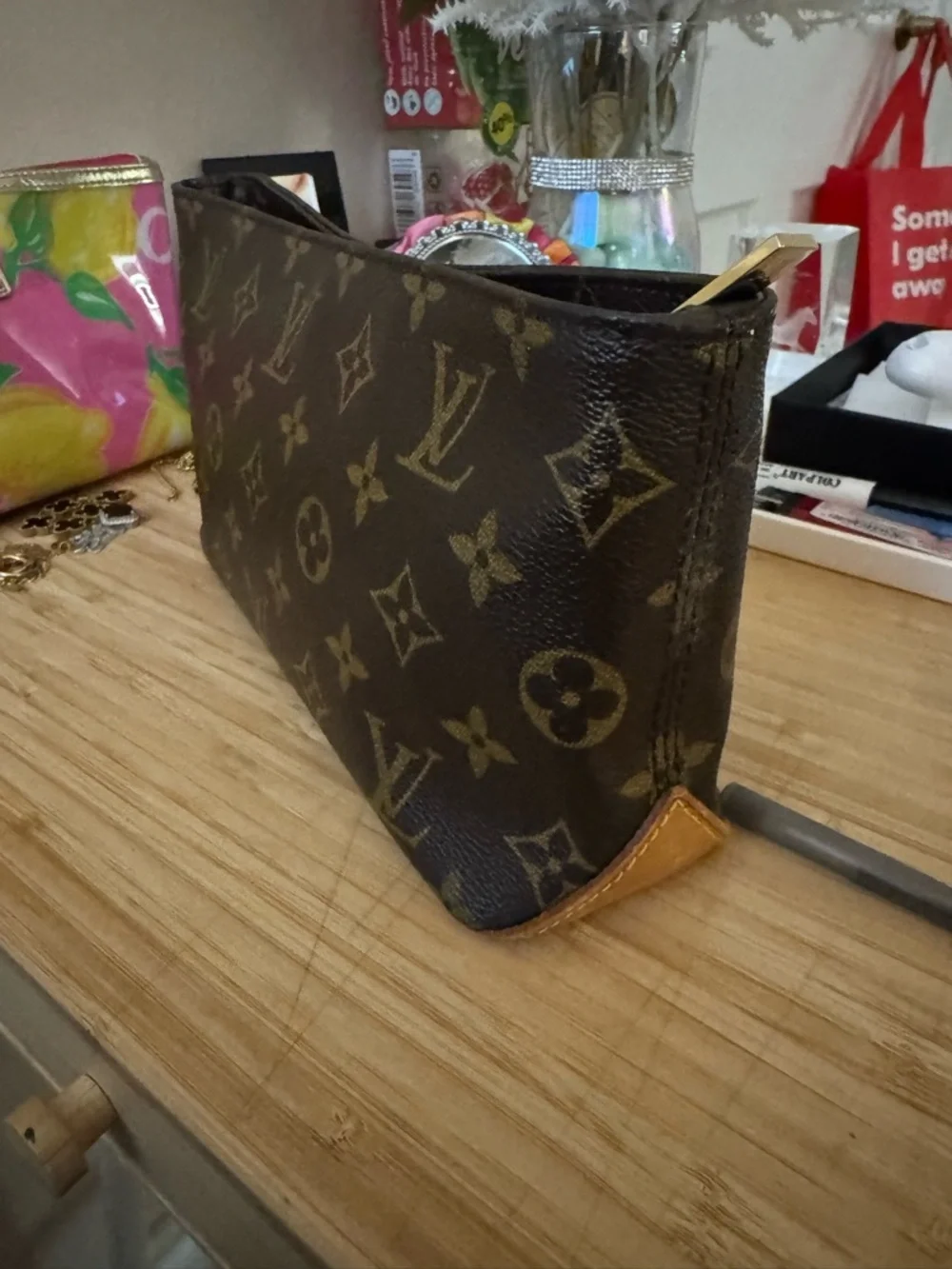 Louis Vuitton Brown Monogram Interior Pouch with Gold Hardware - Picture 8 of 8